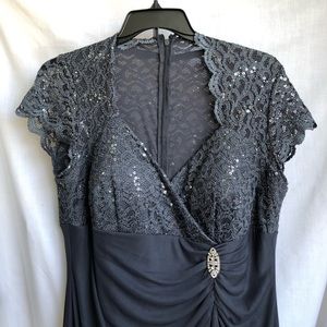 Grey plus size formal dress